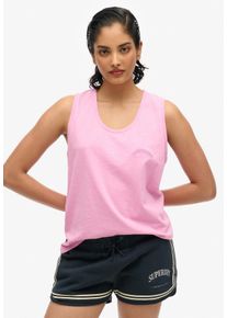 Superdry Damen Tanktop "ESSENTIAL LOGO GD VEST", lila, casual, Gr. M, unifarben, Jersey, Obermaterial: 100% Baumwolle, Tops