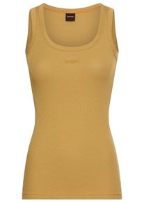BOSS Orange Damen Longtop "Ematite Premium Damenmode", beige, casual, Gr. S, unifarben, Jersey, Obermaterial: 98% Baumwolle, 2% Elasthan, Tops, mit