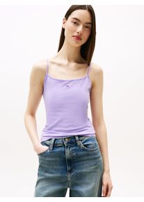 Tommy Jeans Damen Spaghettitop "TJW ESSENTIAL STRAP TOP EXT"ophelia lila, Basic, Gr. XL, unifarben, Jersey, Obermaterial: 99% Baumwolle, 1% Elasthan,