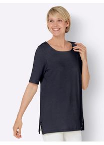 Classic Basics Damen Kurzarmshirt "Kurzarm-Shirt", blau, Gr. 50, unifarben, 100% Baumwolle, Shirts
