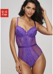 Lascana Body 'Cara' lila Gr. 70 Cup F für Damen. Mit herzförmiger Ausschnitt. Mit Bügel. Nachhaltig.