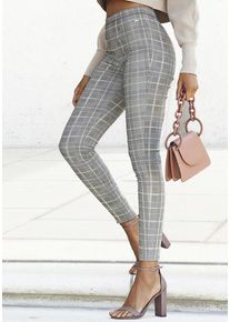 Lascana Highwaist Leggings allover Gr. 32/34 für Damen. Mit Metalllabel. Figurbetont