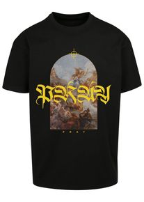 MisterTee Herren Kurzarmshirt "MisterTee Unisex Pray Painting Oversize Tee", schwarz, casual, Gr. L, unifarben, 100% Baumwolle, Shirts