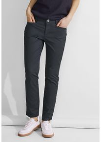 Street One Damen Stoffhose, grau, casual, Gr. 32, unifarben, Web, 97% Baumwolle, 3% Elasthan, Hosen, Middle Waist