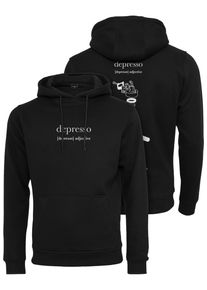 MisterTee Herren Sweatshirt "MisterTee Herren Depresso Hoody", schwarz, Gr. XL, unifarben, 65% Baumwolle, 35% Polyester, Sweatshirts
