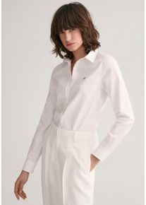 Gant Damen Langarmbluse "New Slim Stretch Oxford Blouse", weiß, klassisch, Gr. 44, unifarben, Obermaterial: 97% Baumwolle, 3% Elasthan, Blusen, für