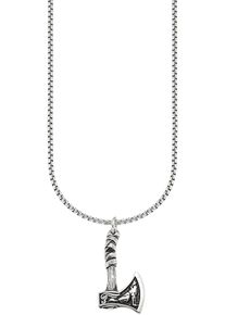 Bruno Banani Damen Kette mit Anhänger "Schmuck Geschenk Halsschmuck Halskette mit Anhänger Beil-Design", Edelstahl, L: 55cm B: 2,8mm, schwarz,