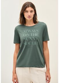 Cecil Damen T-Shirtbalmy khaki, casual, Gr. XL, bedruckt, Jersey, Obermaterial: 100% Baumwolle, Shirts