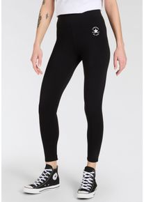 Converse Kinder Trainingstights "CHUCK PATCH HIGH RISE - für Mädchen", schwarz, sportlich, Gr. 152, Jersey, Obermaterial: 88% Polyester, 12%