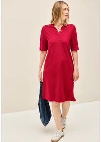Cecil Damen Polokleidglazed apple rot, casual, Gr. S, unifarben, Piquu00e9, Obermaterial: 48% Baumwolle, 48% Modal, 4% Elasthan, Kleider, mit