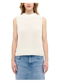 Mustang Damen V-Shirt "Damen Style Chloe", weiß, Gr. S, Strick, 50% Baumwolle, 50% Polyacryl, Shirts