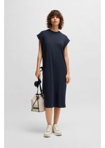 BOSS Orange Damen Jerseykleid "Edress Premium Damenmode", blau, modisch, Gr. S, unifarben, Jersey, Obermaterial: 55% Baumwolle, 37% Modal, 8%