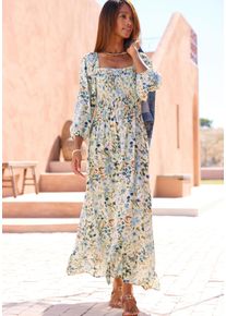 Buffalo Damen Maxikleid, blau, modisch, Gr. 36, bedruckt, Web, Obermaterial: 100% Viskose, Kleider