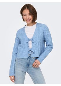 Only Damen Strickjacke "ONLFIA LS STRING CARDIGAN KNT NCA"allure detail:with melange, modisch, Gr. XL, meliert, Strick, Obermaterial: 50% Viskose,