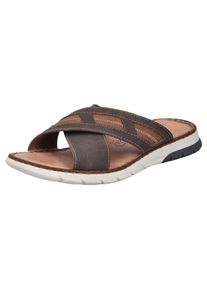 Rieker Herren Pantolette, Gr. 42dunkelbraun, nussbraun, Lederimitat, casual, Schuhe, Sommerschuh, Strandschuh, Schlappen mit weicher Innensohle
