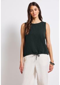 Street One Damen Blusentoppine grove grün, casual, Gr. 40, unifarben, Web, 100% Baumwolle, Blusen, Feel Good Fit