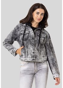 Cipo & Baxx CIPO & BAXX Damen Jeansjacke "Jacken", schwarz, casual, Gr. L, unifarben, 100% Baumwolle, Jacken, im washed Look