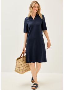 Cecil Damen Polokleidurban navy blau, casual, Gr. L, unifarben, Piquu00e9, Obermaterial: 48% Baumwolle, 48% Modal, 4% Elasthan, Kleider, mit