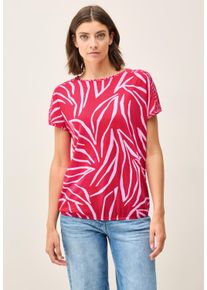 Cecil Damen T-Shirtglazed apple rot, casual, Gr. XS, bedruckt, Web, Stoff, 50% Modal, 50% Baumwolle, Shirts, mit Elastiksaum