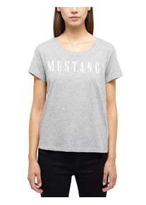 Mustang Damen Kurzarmshirt "Damen Style Alma", grau, casual, Gr. XS, Jersey, 100% Baumwolle, Shirts