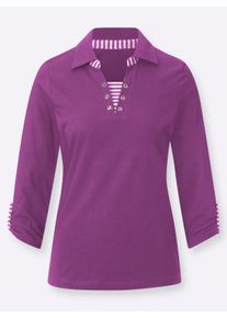 sheego Große Größen 3/4-Arm-Shirt in 2-in-1-Optik, fuchsia, Größe 48 - Damen