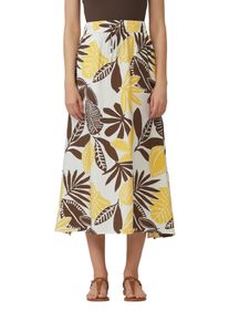 s.Oliver Damen Midirockbeige schwarz, casual, Gr. 38, bedruckt, Web, Obermaterial: 84% Viskose, 16% Polyamid, Röcke, mit floralem Muster und aus