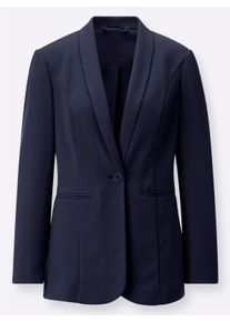 sheego Gro&szlig;e Gr&ouml;&szlig;en Blazer mit Schalkragen, marine, Gr&ouml;&szlig;e 44 - Damen