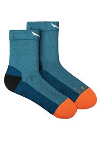 Salewa MTN TRN All Mountain QRT Sock Wandersocken Herren Wandern (Gr 45-47 |blau/türkis)