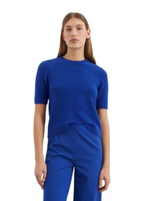 Marc O'Polo MARC O'POLO Damen Rundhalspullover "aus Organic Cotton-Mix", blau, casual, Gr. XS, unifarben, Obermaterial: 78% Baumwolle, 22% Polyamid, Pullover