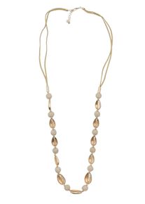 Damen Lange Kette "Beachshell Glow", gold, Basic, Collezione Alessandro, Metall, Halsketten, mit goldenen Muschelelementen