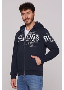 CAMP DAVID Herren Kapuzensweatjacke, blau, casual, Gr. XXL, bedruckt, Material: 65% Baumwolle, 35% Polyester, Sweatjacken, mit weicher Innenseite