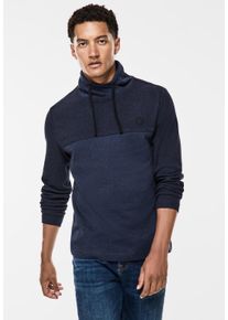 Street One MEN Herren Sweatshirt, blau, casual, Gr. XXXL, unifarben, Web, Sweatware, 100% Baumwolle, Sweatshirts, mit Schalkragen