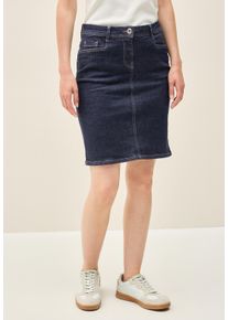 Cecil Damen Jeansrock, blau, casual, Gr. 32, unifarben, Jeans, 91% Baumwolle, 7% Polyester, 2% Elasthan, Röcke, mit Schlitz