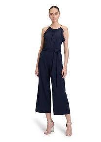 Vera Mont Damen Overall "Vera Mont Jumpsuit mit Volant", blau, festlich, Gr. 42, Obermaterial: 95% Polyester recycelt, 5% Elasthan., Overalls,