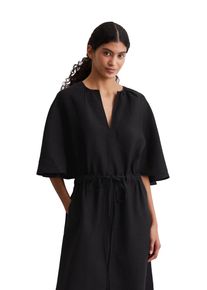Marc O'Polo MARC O'POLO Damen Midikleid "aus leichter Qualität", schwarz, Gr. 32, unifarben, Obermaterial: 100% Leinen; Futter: 100% Nicht verfügbar, Kleider