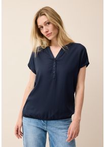 Cecil Damen Shirtbluseurban navy blau, casual, Gr. XXL, unifarben, Stoff, 100% Viskose, Blusen, aus softer Viskose