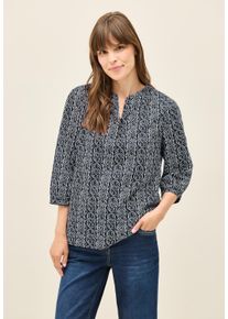 Cecil Damen Shirtbluse, blau, casual, Gr. S, bedruckt, Web, 100% Baumwolle, Blusen, mit 3/4 Ärmeln