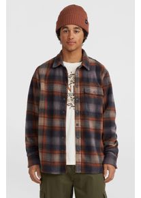 O`Neill O'NEILL Herren Flanellhemd "O'NEILL SUPERFLEECE SHIRT", grau, sportlich, Gr. S, kariert, Flanell, Obermaterial: 100% Polyester, Hemden