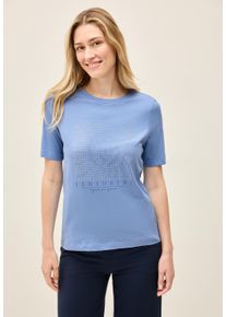 Cecil Damen Print-Shirtdeep pastel blau, casual, Gr. M, bedruckt, Web, 100% Baumwolle, Shirts, Feel Good Fit