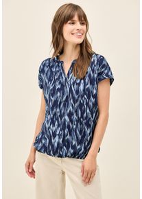 Cecil Damen Shirtbluseurban navy blau, casual, Gr. L, bedruckt, Stoff, 100% Viskose, Blusen, aus softer Viskose