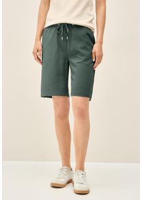Cecil Damen Shortsschwarz balmy khaki, casual, Gr. S, unifarben, Stoff, 70% Viskose, 30% Polyester, Hosen, High Waist