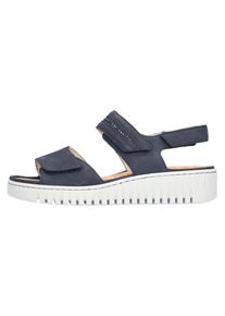 Waldläufer WALDLÄUFER Damen Sandale "K-VALERIE", Gr. 4,5, blau, Nubukleder, unifarben, klassisch, Schuhe, Sommerschuh, Sandalette in Extraweite K für den