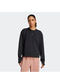 Damen Sweatshirt "D4T KNIT CREW", schwarz, sportlich, Gr. XL, adidas Performance, Obermaterial: 73% Polyester, 19% Baumwolle, 8% Elasthan, Sweatshirts