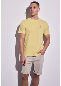 Street One MEN Herren T-Shirt, gelb, casual, Gr. XXL, bedruckt, Web, 100% Baumwolle, Shirts, mit Rundhalsausschnitt
