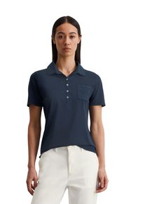 Marc O'Polo MARC O'POLO Damen Poloshirt "mit Material-Mix-Details", blau, casual, Gr. XS, unifarben, Obermaterial: 100% Baumwolle, Shirts