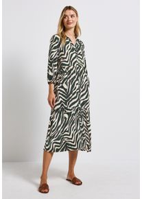 Street One Damen Midikleidpine grove grün, casual, Gr. 44, bedruckt, Stoff, 100% Viskose, Kleider, mit Knopfleiste