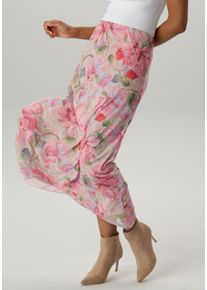 Damen Maxirock, rosa, feminin, Gr. 38, Aniston SELECTED, bedruckt, geblümt, Netz, Obermaterial: 95% Polyester, 5% Elasthan. Futter: 100% Polyester,