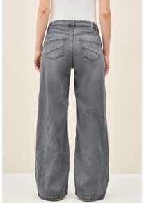 Cecil Damen Loose-fit-Jeans, grau, casual, Gr. 27, unifarben, Jeans, 91% Lyocell, 7% Polyester, 2% Elasthan, Jeans, 5-Pocket-Style
