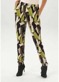 Damen Schlupfhose, bunt, casual, Gr. 36, Aniston SELECTED, gemustert, bedruckt, Jersey, Obermaterial: 100% Viskose, Hosen, mit trendigen Allover-Print