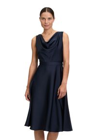 Vera Mont Damen Cocktailkleid "Vera Mont Cocktailkleid mit Wasserfallausschnitt", blau, feminin, Gr. 46, Satin, Obermaterial: 100% Polyester. Futter: